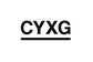 QUIERO QUE HAGAS UN LOGO MINIMALISTA,, LETRA NEGRA, Y SUBRRAYADA CON BARRAS BAJA Y FONDO BLANCO, QUE DIGA: CYXG.